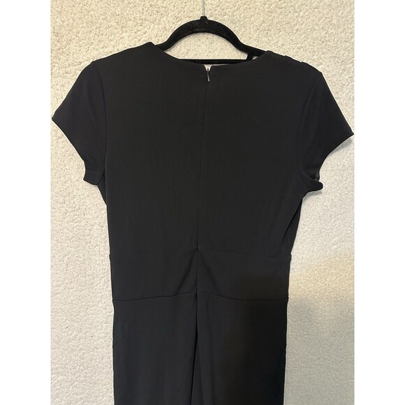 Talbots Women Short Sleeve Rayon Blend Sheath Dress Size 2 Petite Black - Picture 6 of 9